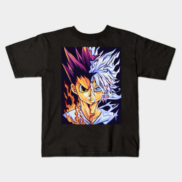 gon killua wpap pop  art Kids T-Shirt by Kuli art